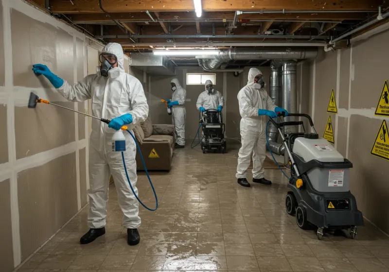 Basement Moisture Removal and Structural Drying process in Barry County, MO